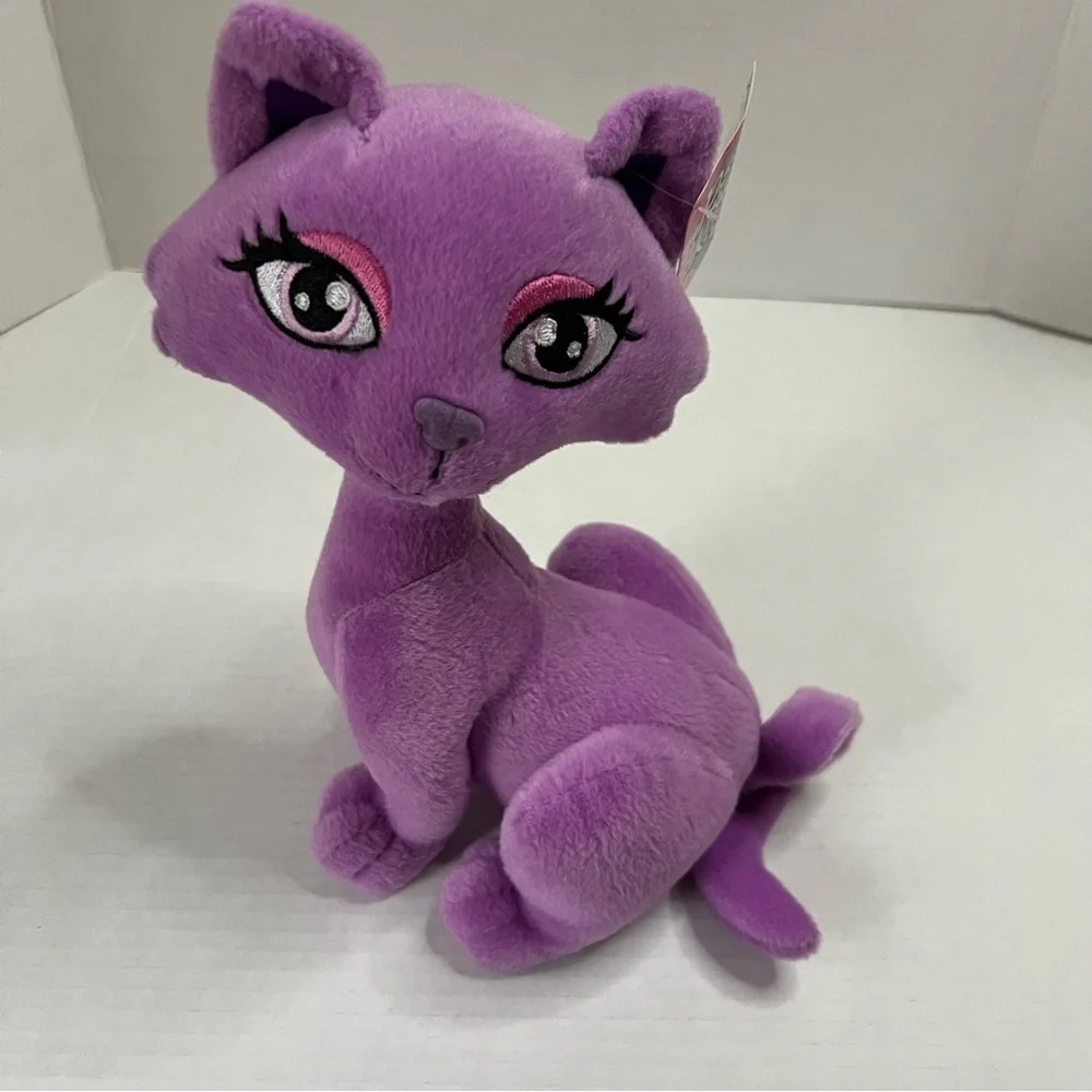 NEW 2004 Prissy Kitties 9” Purple Kitty Cat Plush Toy Stuffed Animal Y2K
